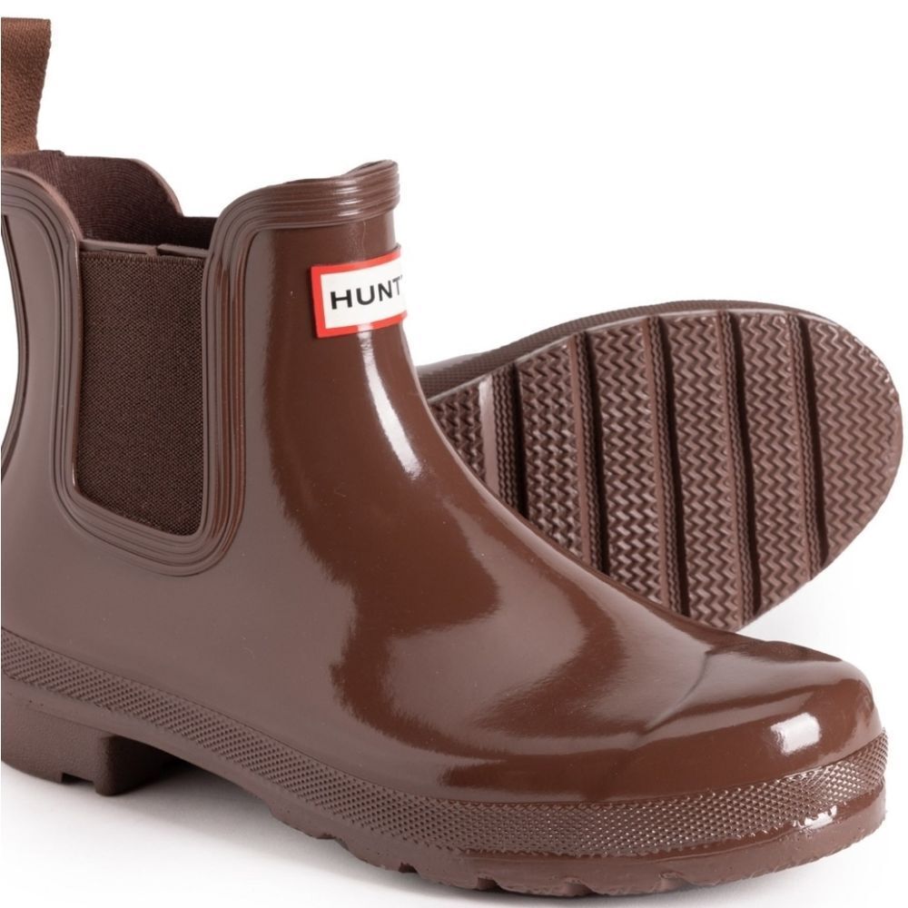 Hunter Original Waterproof Chelsea Boots- Brown Bolt - Picture 1 of 11